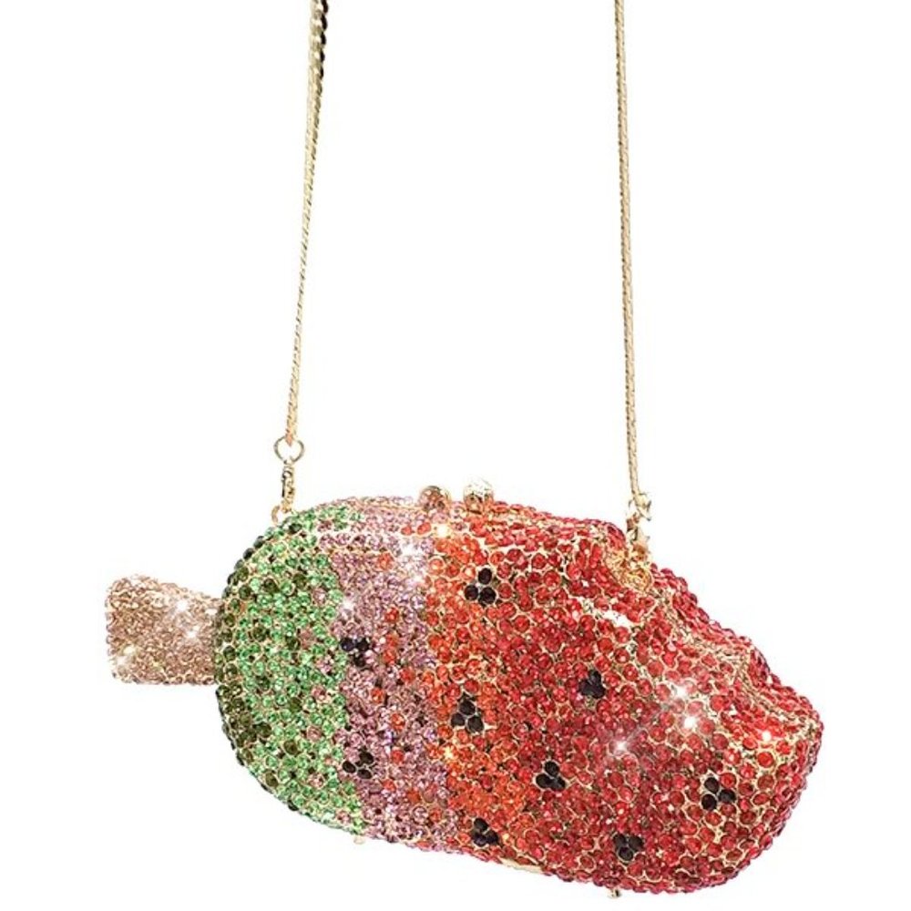Sparkling Bling Swarovski Crystal Rhinestone Ice Cream Bag Popsicle Clut… - Picture 6 of 17